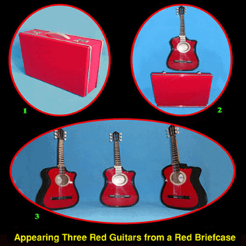 Appearing Guitars from Briefcase (3/Red) by Black Magic