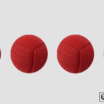 Rope Balls 1 inch / Set of 4 (Red) by Mr. Magic